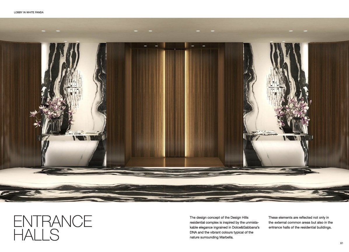 Entrance hall in White Panda marble
